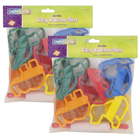 Creativity Street Dough + Clay Cutter Set w/Rolling Pin, Assorted, 20 Pieces, PK2 PAC9785